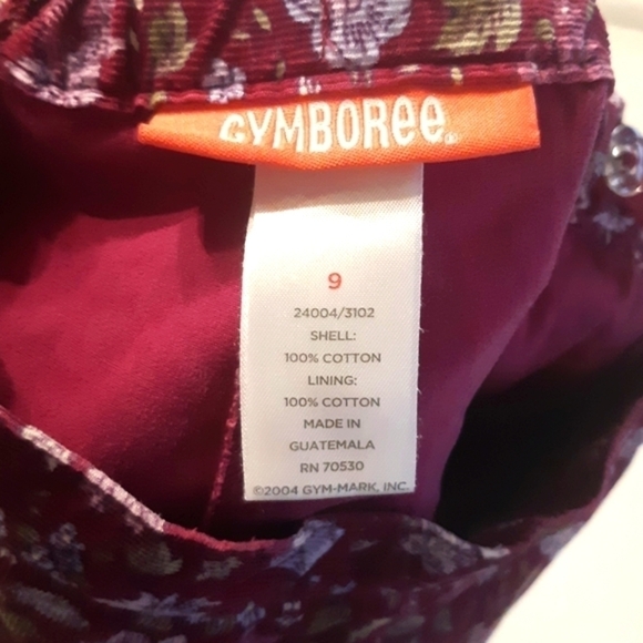 Gymboree girls corduroy floral skirt skort size 9 purple adjustable waistband - Picture 6 of 8